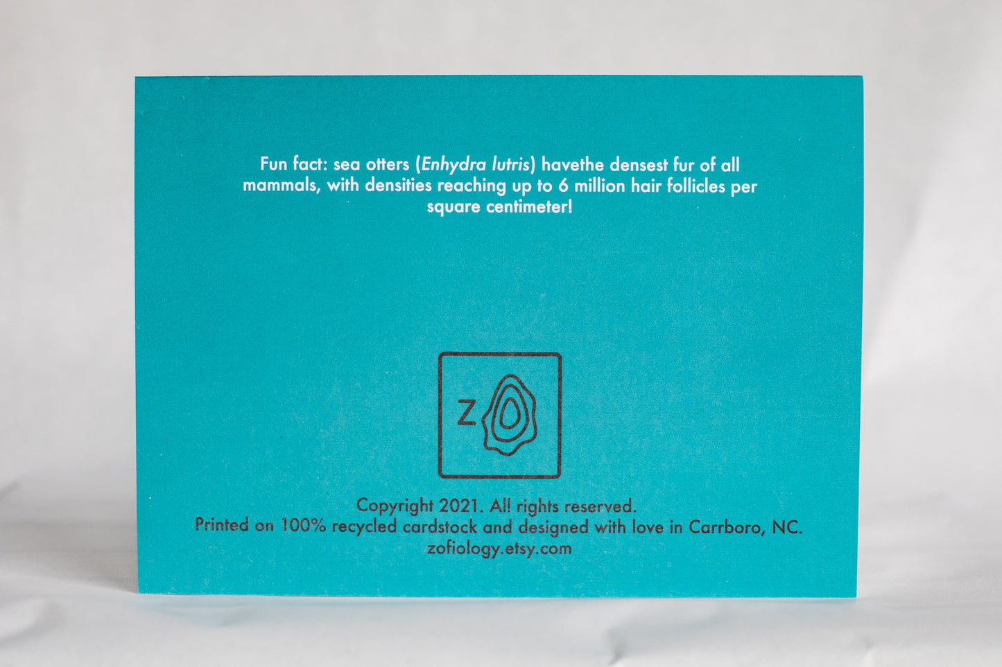 wow I otter say thanks card | foiled greeting card