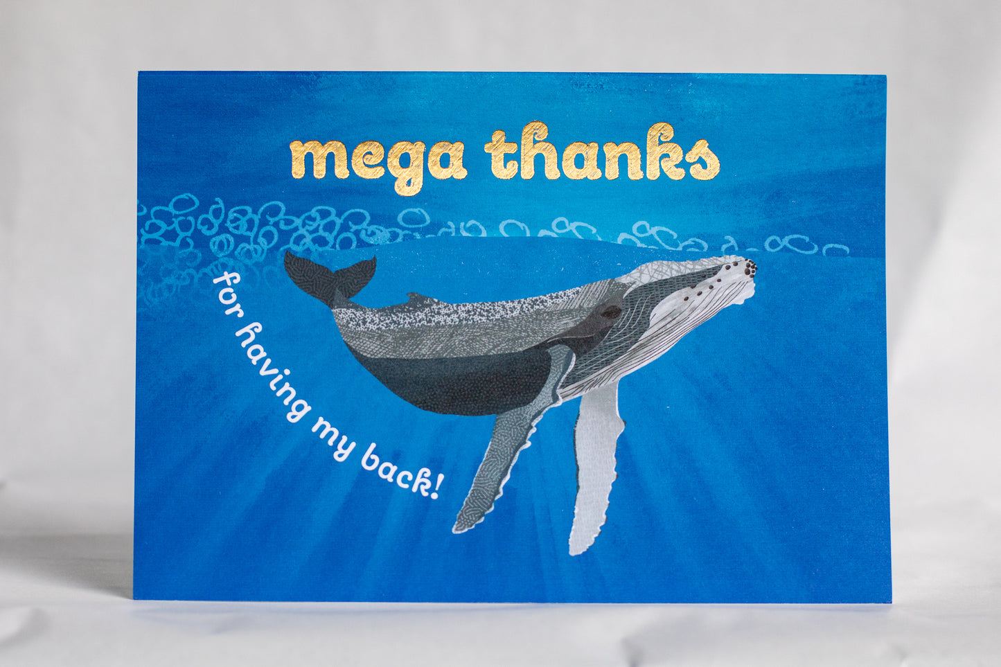 mega thanks for having my back card | foiled punny greeting card