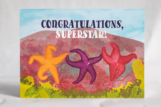 congratulations superstar greeting card | punny foiled greeting card