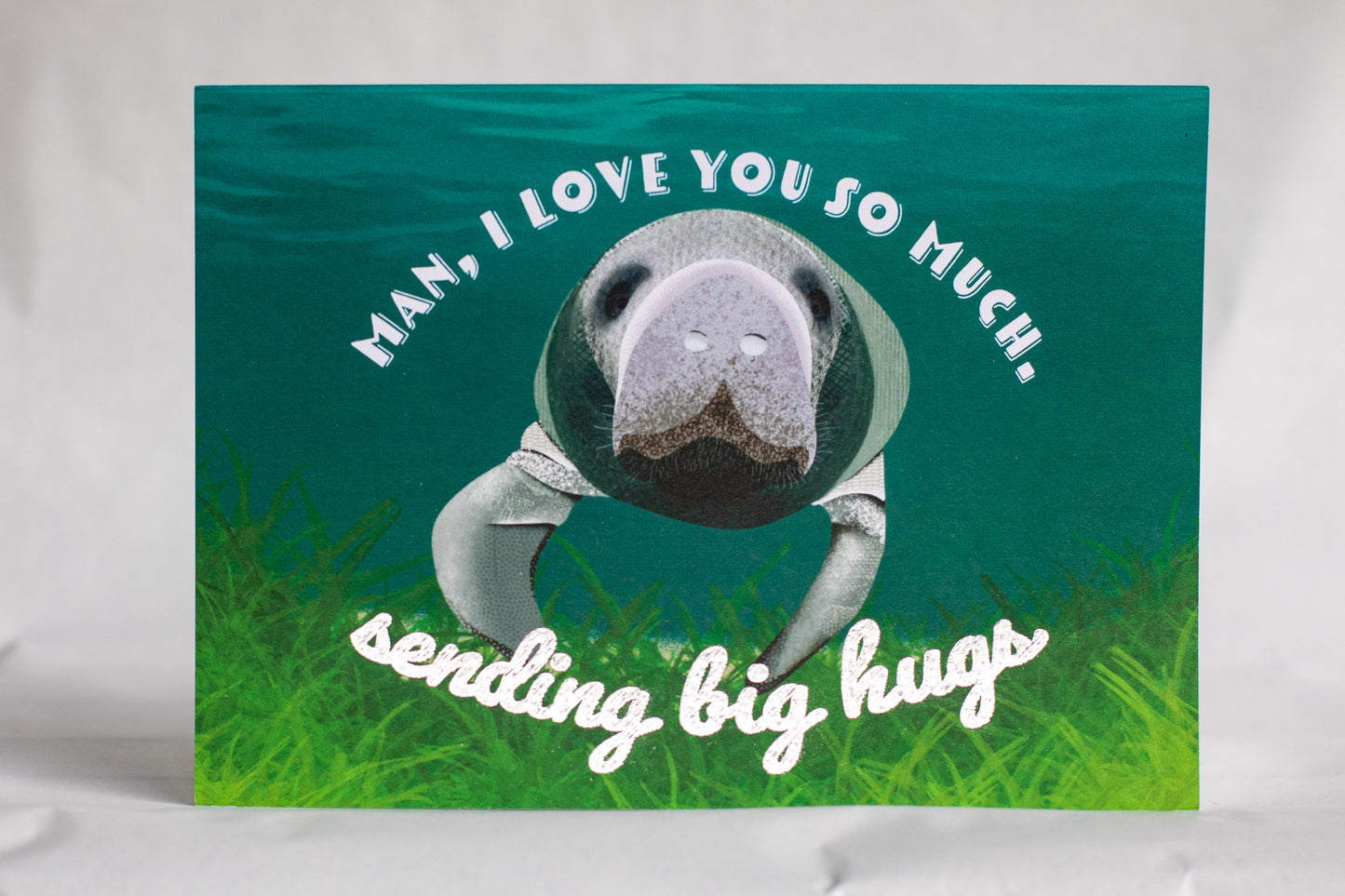 punny manatee card | foiled encouragement/sympathy card