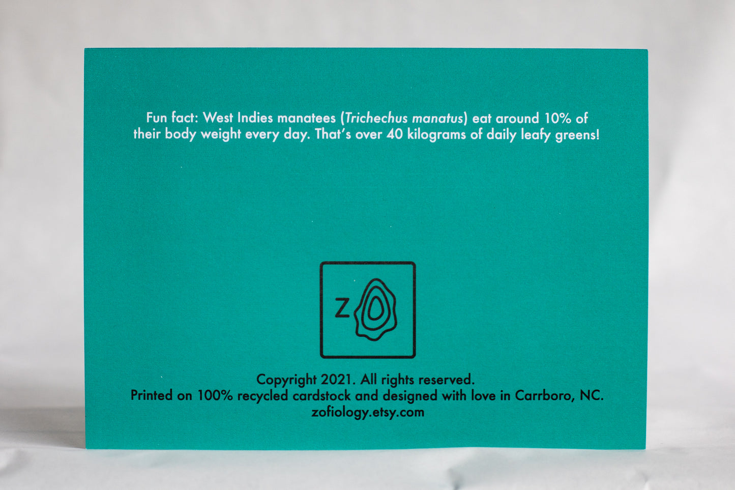 punny manatee card | foiled encouragement/sympathy card