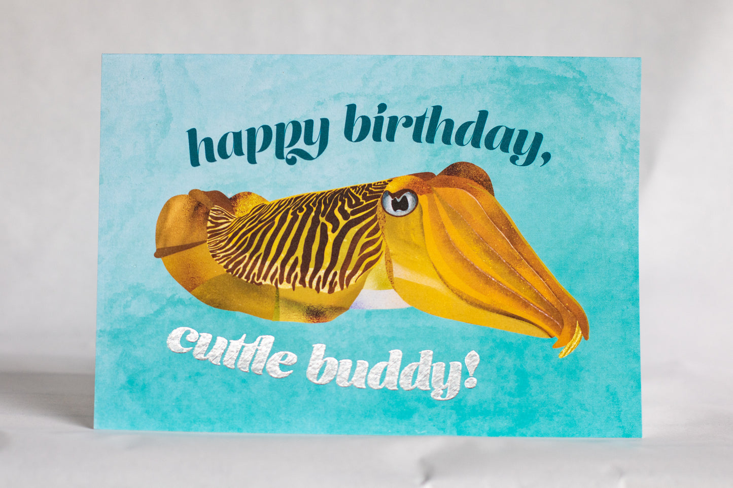 punny cuttlefish birthday card | foiled birthday card