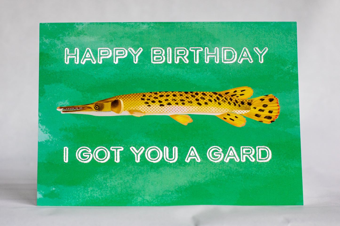 birthday gard | punny fish foiled happy birthday greeting card