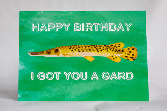 birthday gard | punny fish foiled happy birthday greeting card