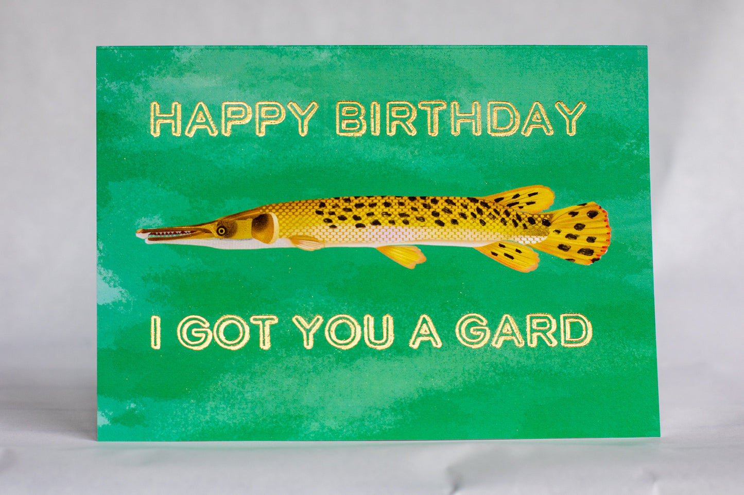 birthday gard | punny fish foiled happy birthday greeting card