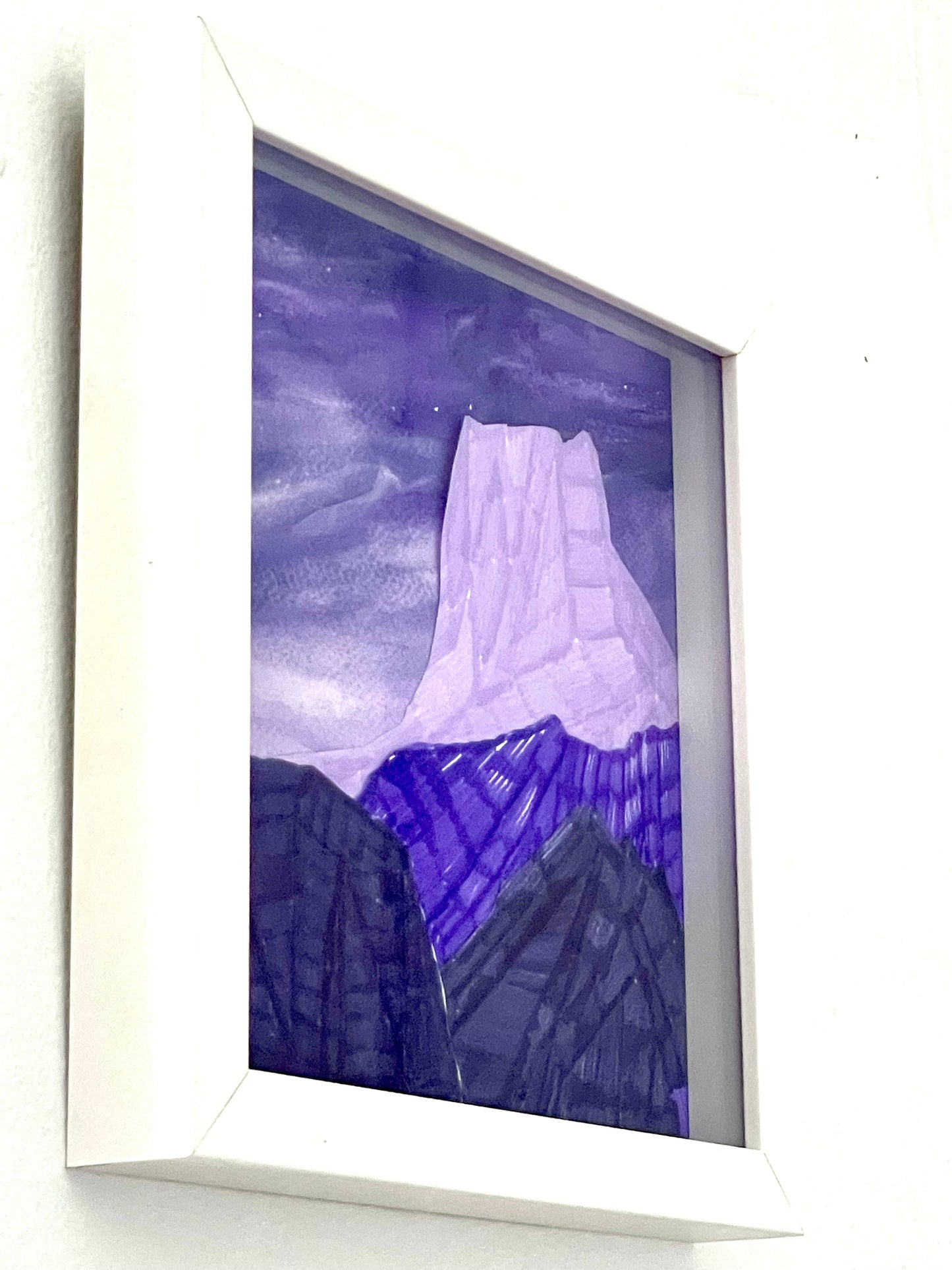 framed original multimedia abstract mountainscape collage no. 02