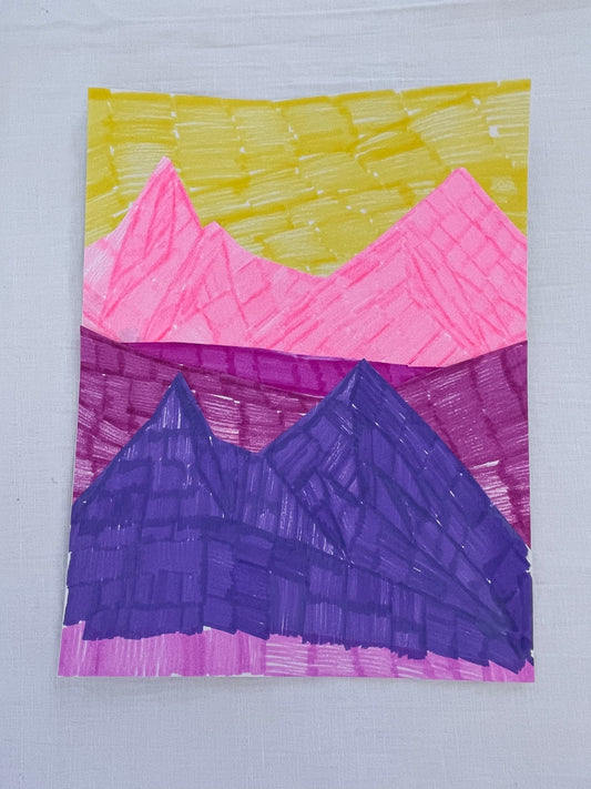 medium original abstract mountainscape collage no. 03