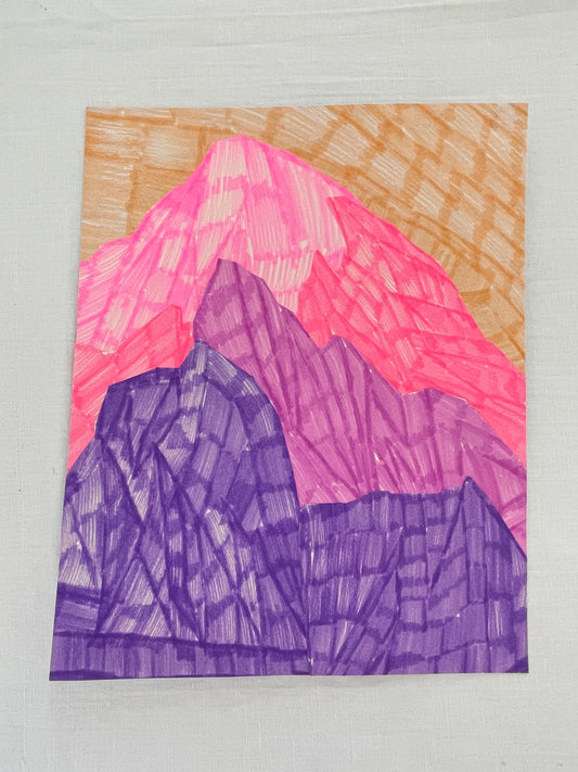 medium original abstract mountainscape collage no. 06