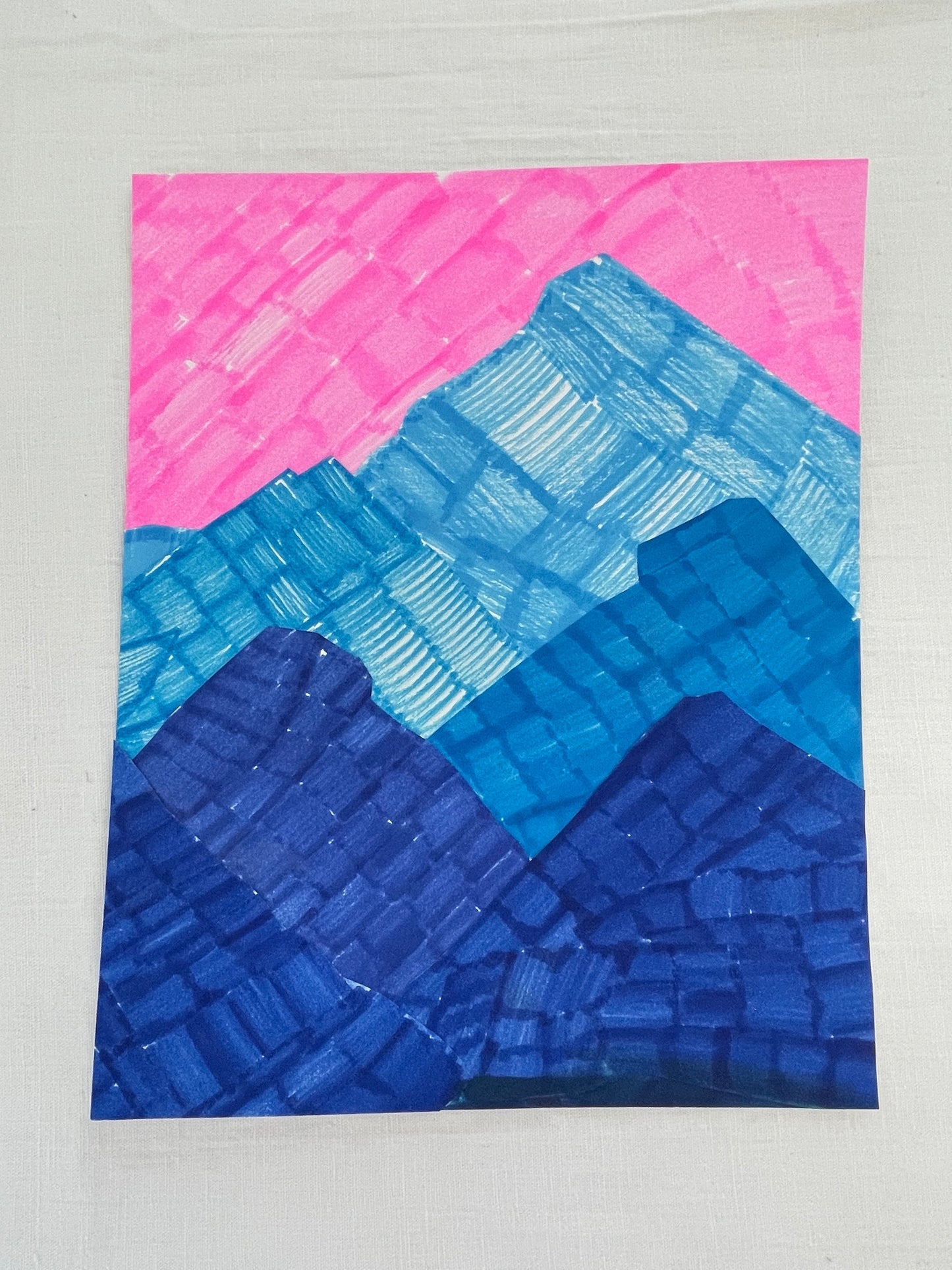 medium original abstract mountainscape collage no. 15