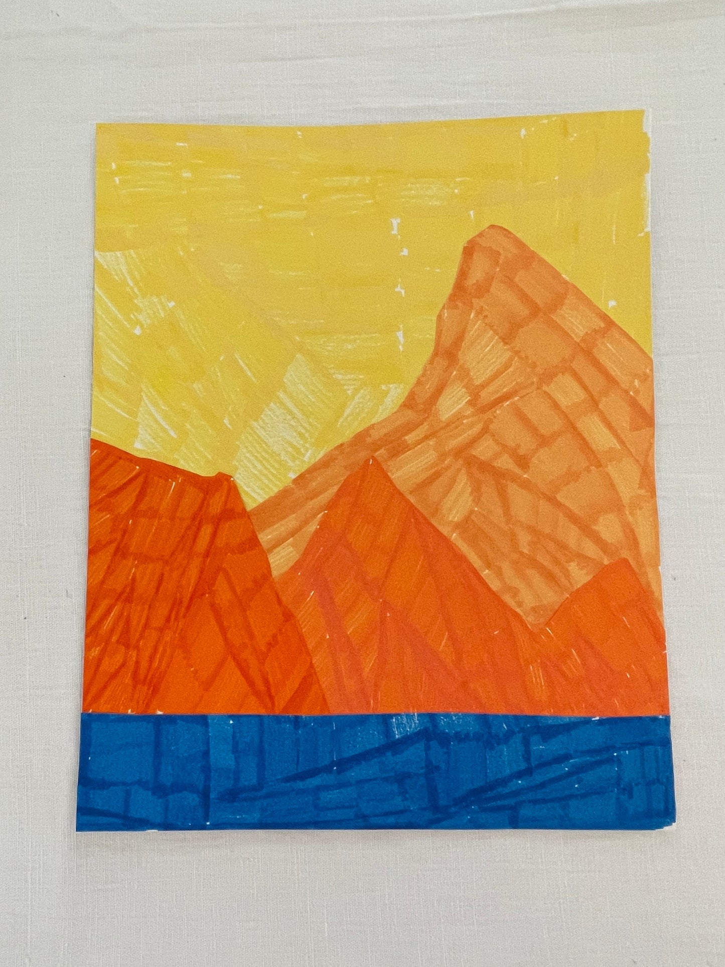 medium original abstract mountainscape collage no. 29