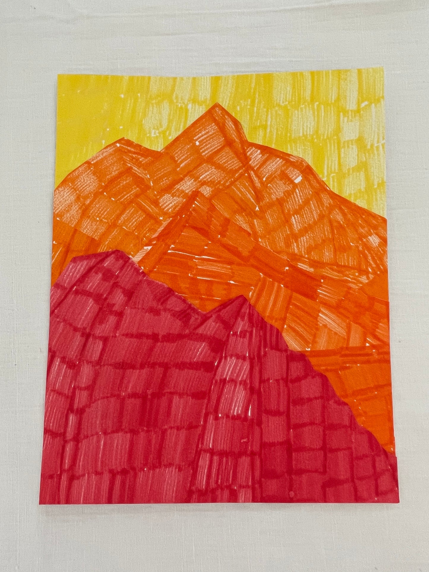 medium original abstract mountainscape collage no. 30