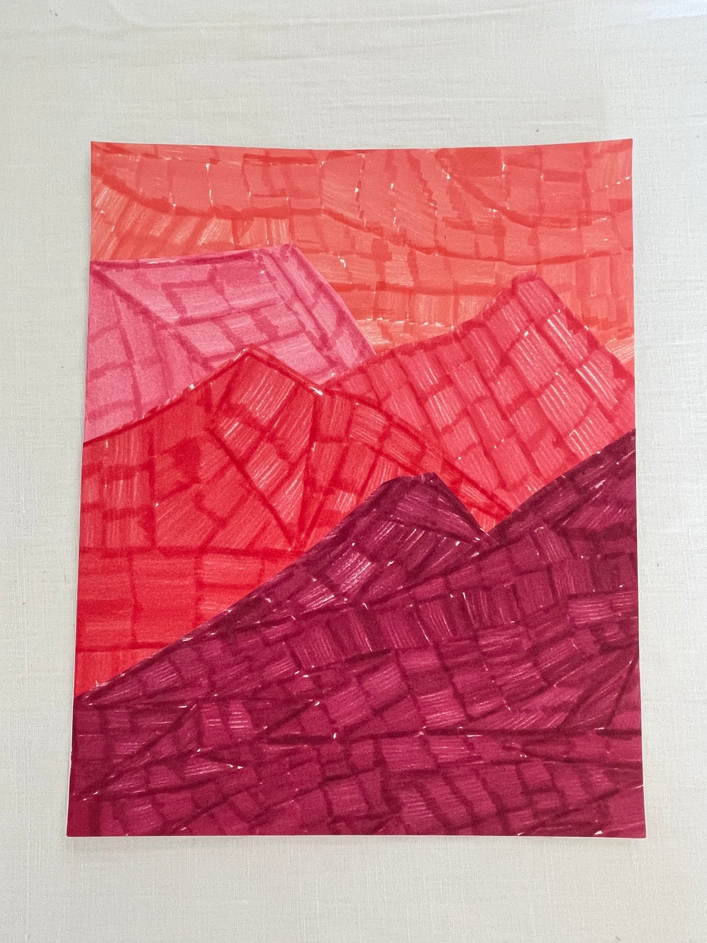 medium original abstract mountainscape collage no. 32