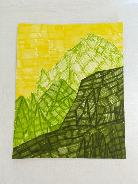 medium original abstract mountainscape collage no. 37