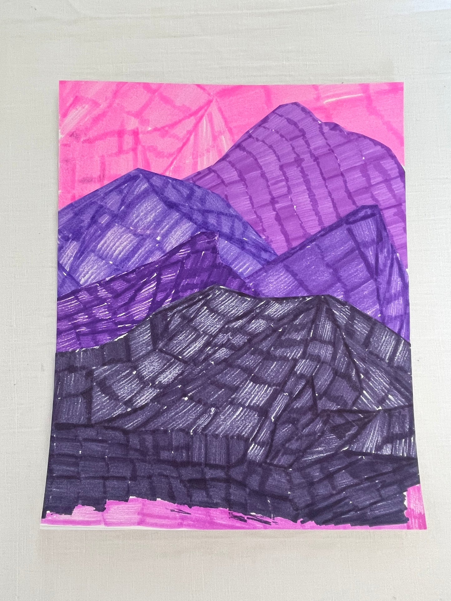 medium original abstract mountainscape collage no. 38