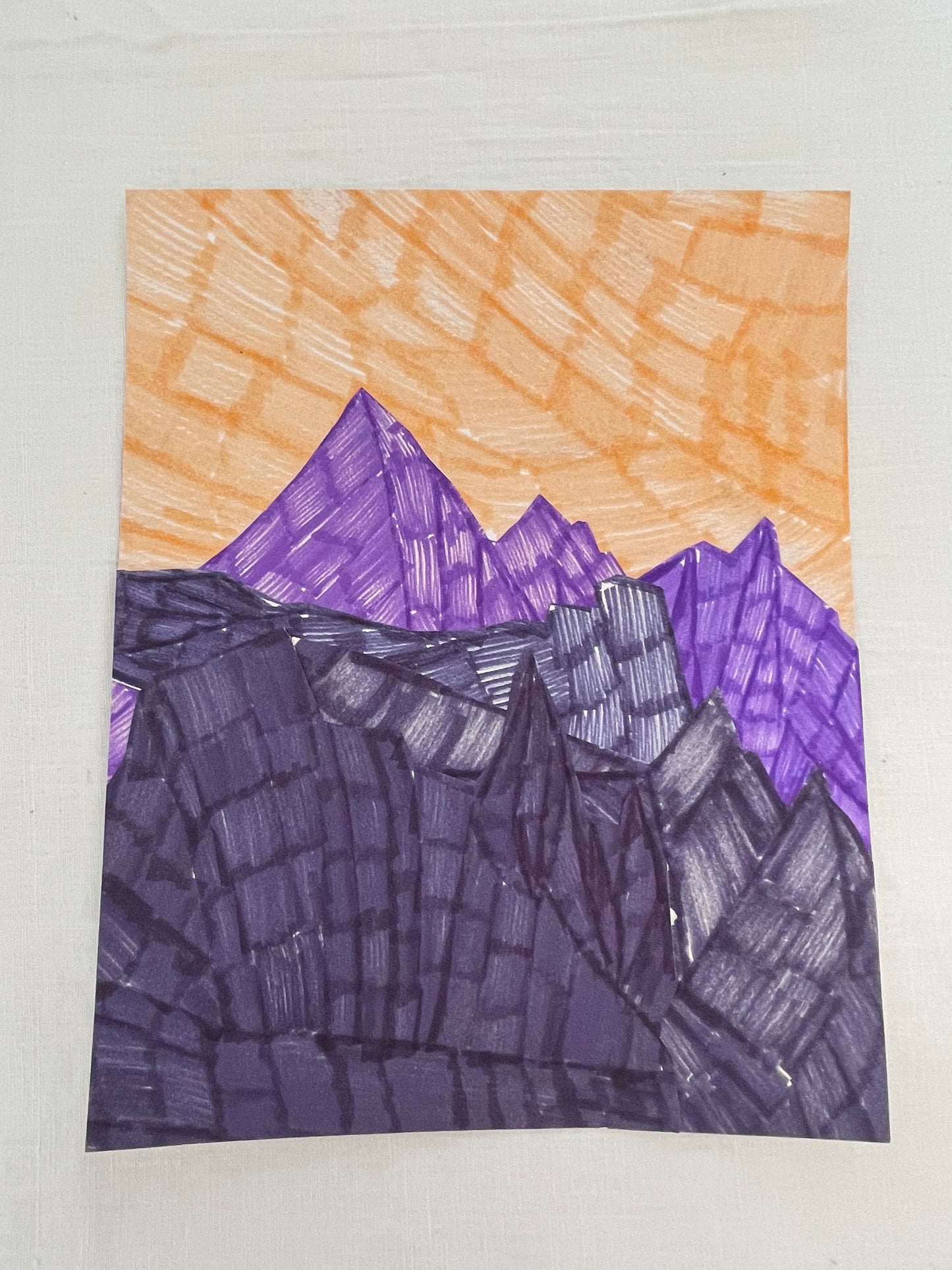 medium original abstract mountainscape collage no. 40