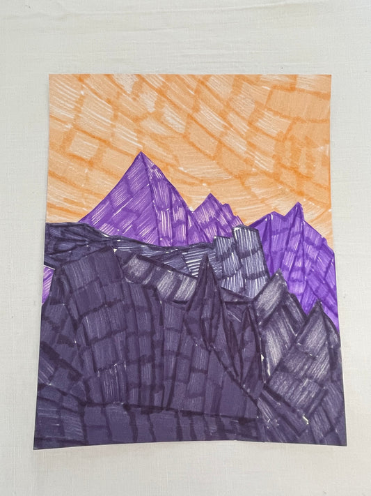 medium original abstract mountainscape collage no. 40