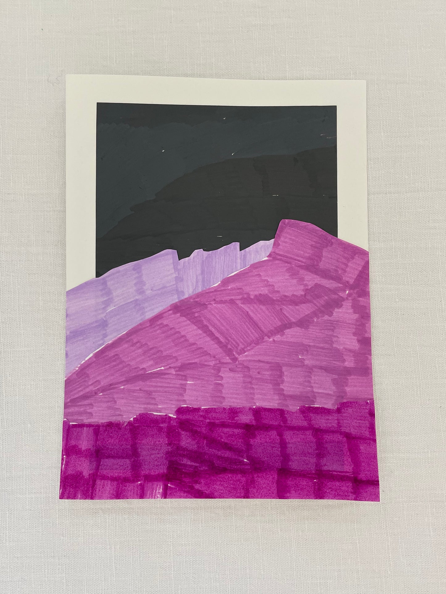 small original abstract nighttime mountainscape collage no. 04