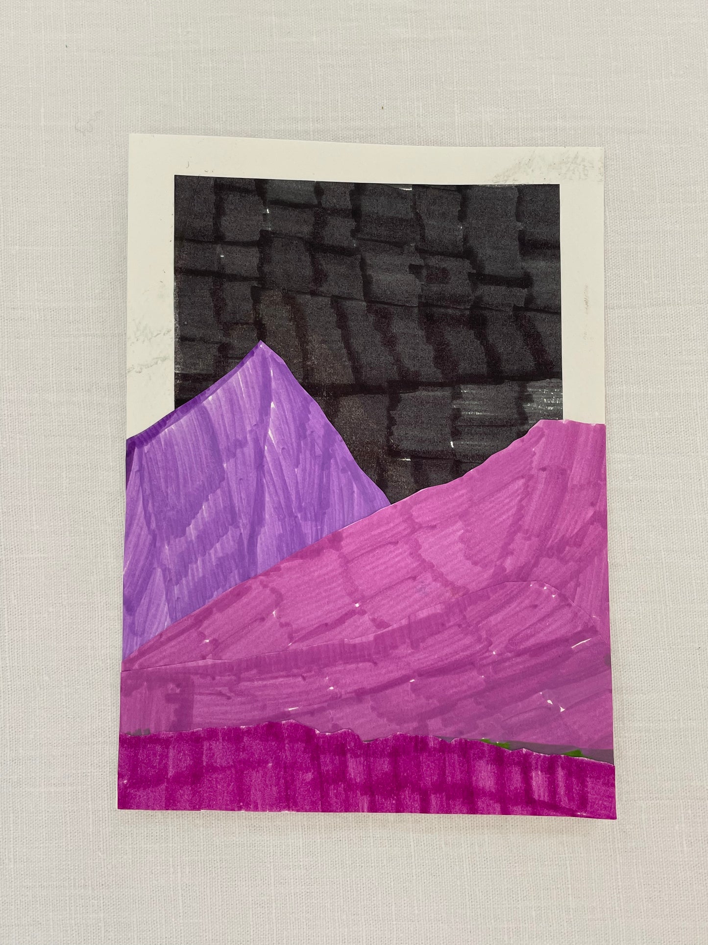 small original abstract nighttime mountainscape collage no. 10