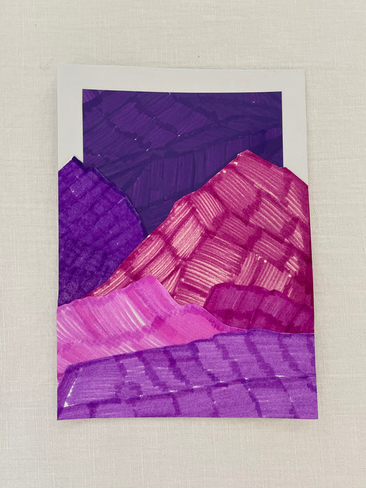 small original abstract nighttime mountainscape collage no. 21