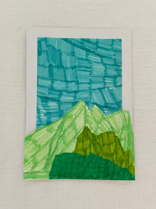 small original abstract mountainscape collage no. 01