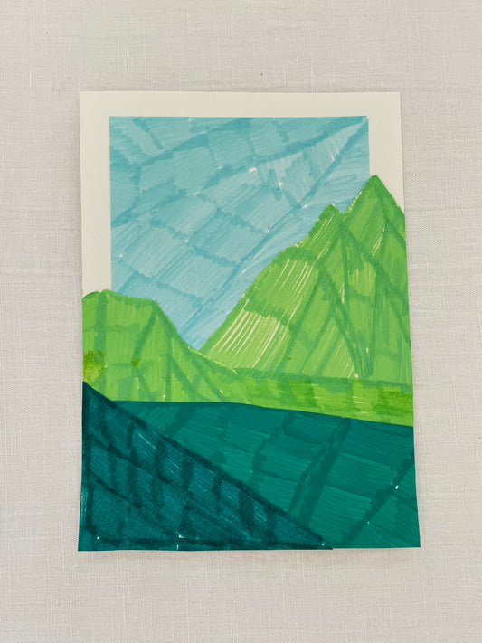 small original abstract mountainscape collage no. 03