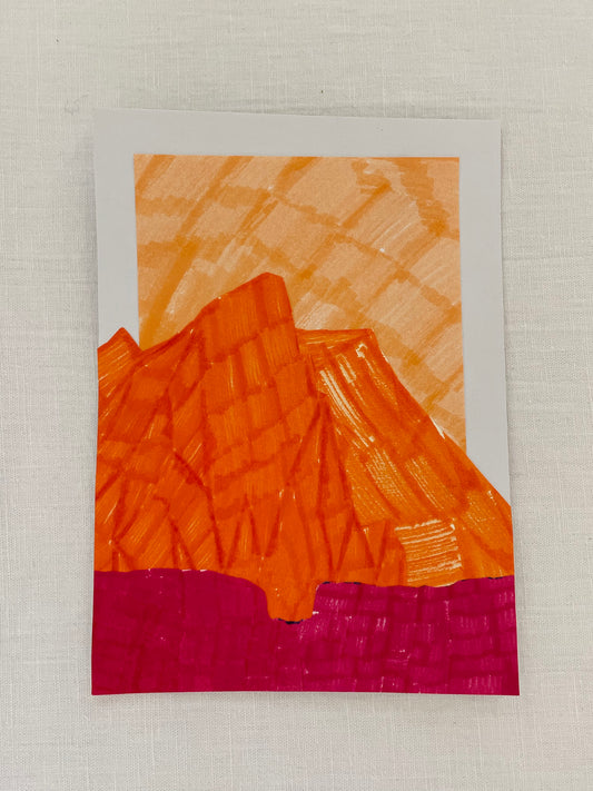 small original abstract mountainscape collage no. 12