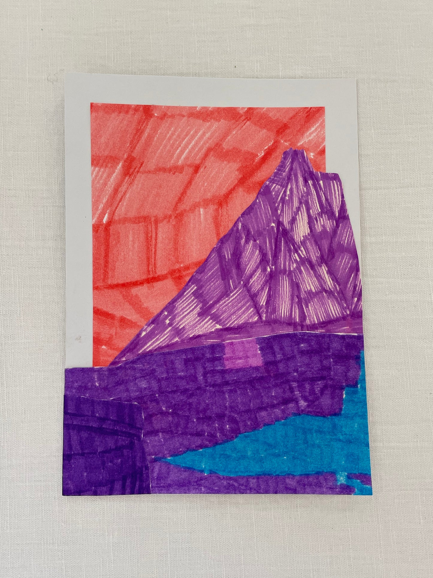 small original abstract mountainscape collage no. 15