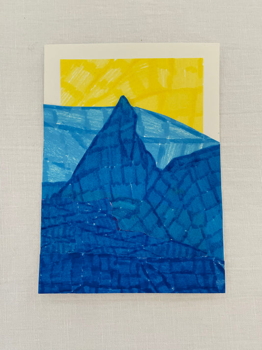 small original abstract mountainscape collage no. 24