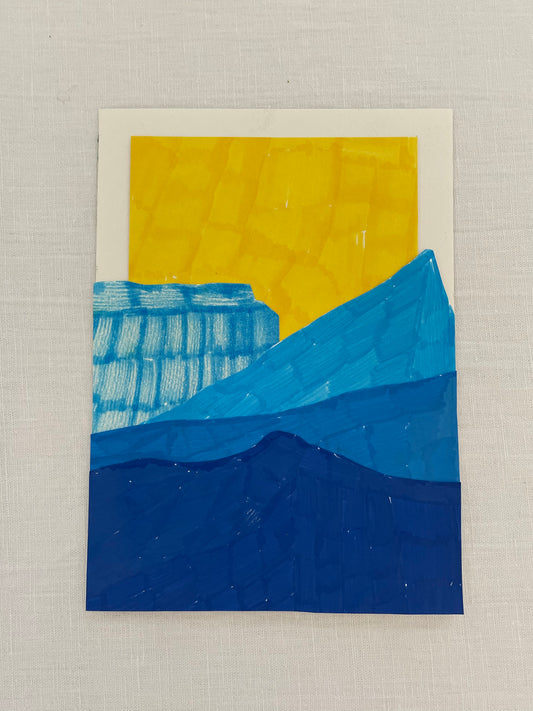 small original abstract mountainscape collage no. 26