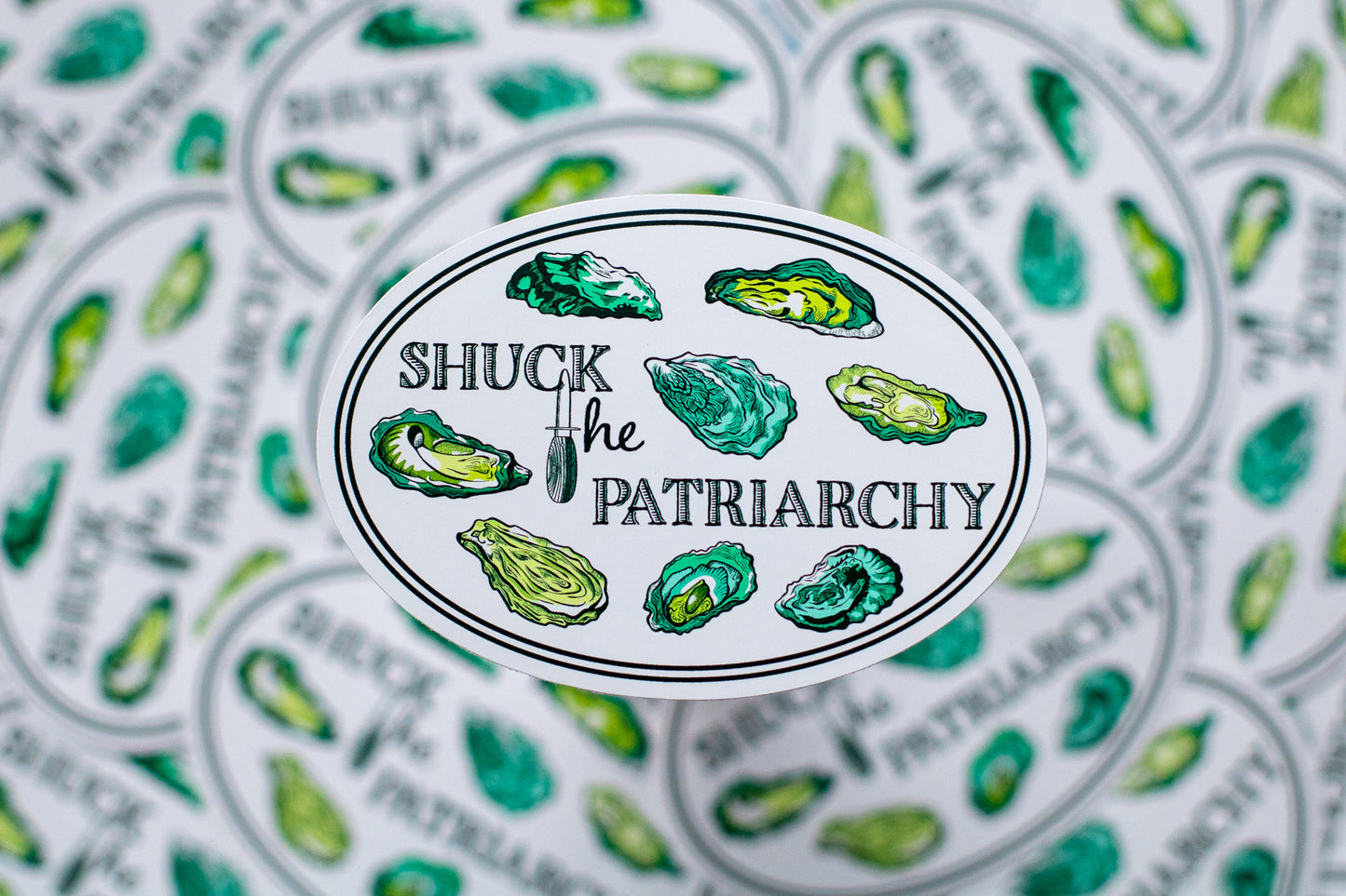 shuck the patriarchy sticker (waterproof vinyl)