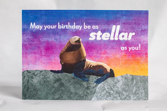 may your birthday be stellar card | punny foiled birthday card