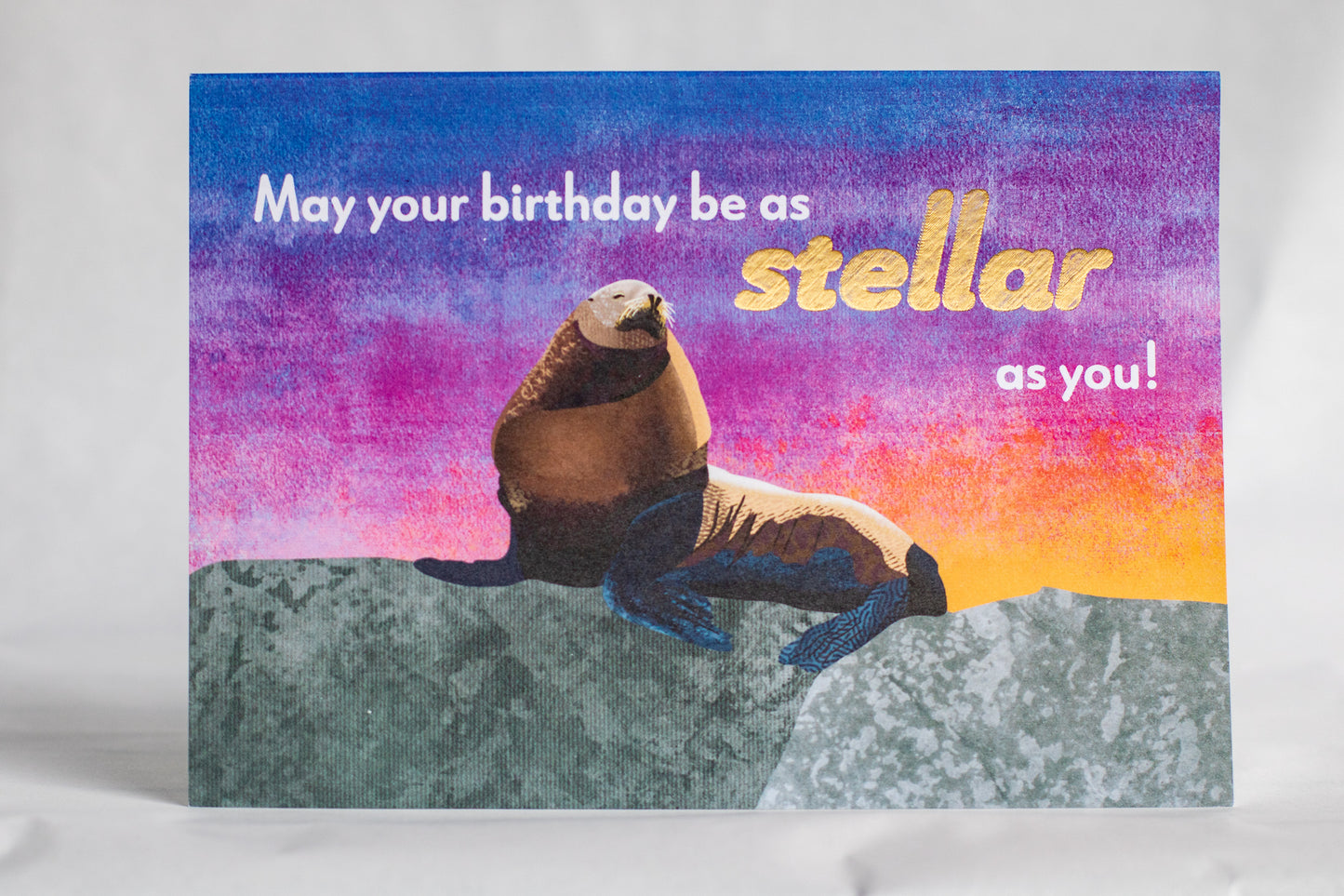 may your birthday be stellar card | punny foiled birthday card