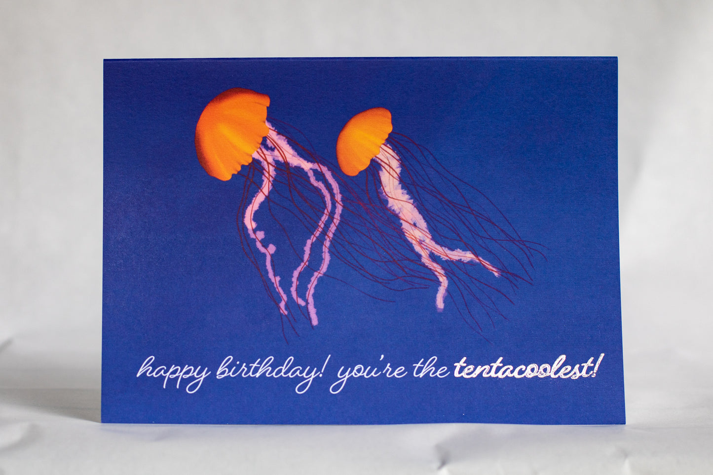 punny jellyfish birthday card | foiled happy birthday card