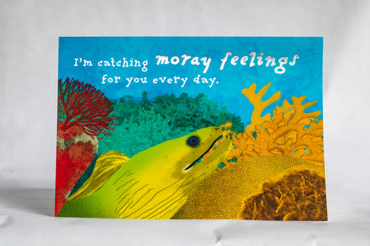 punny romance card | foiled moray eel greeting card