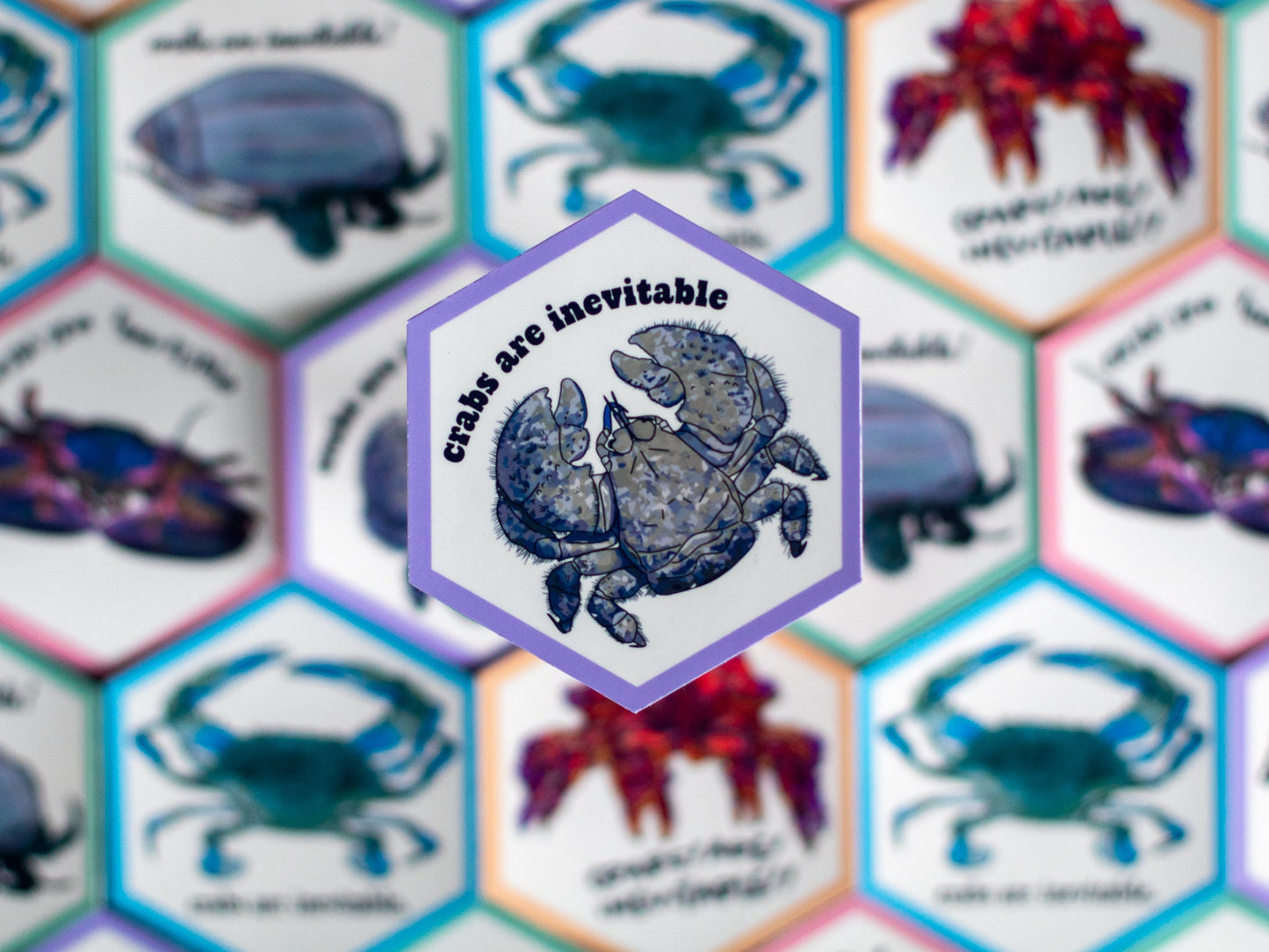 crabs are inevitable sticker, carcinization sticker (waterproof vinyl)