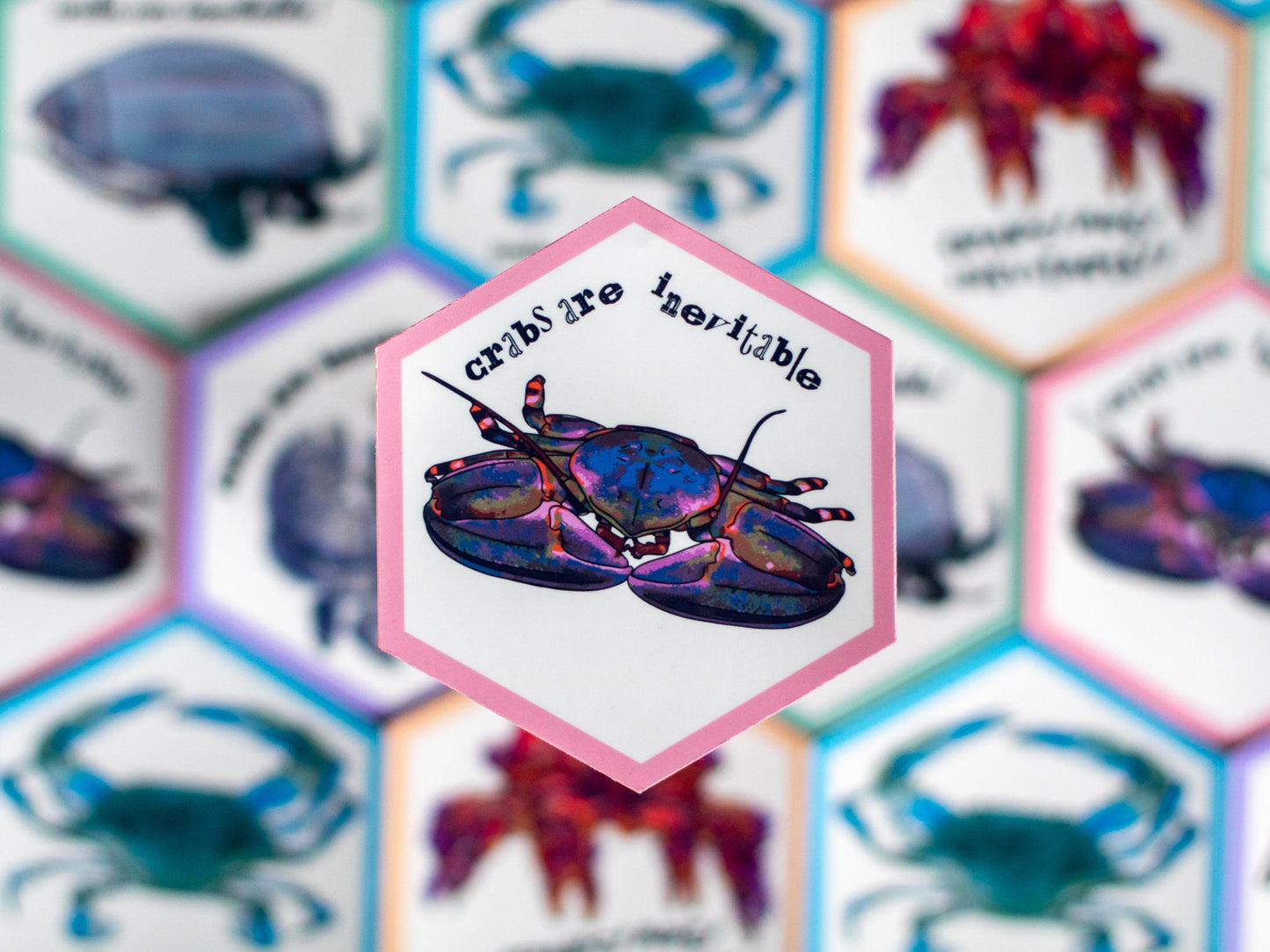 crabs are inevitable sticker, carcinization sticker (waterproof vinyl)