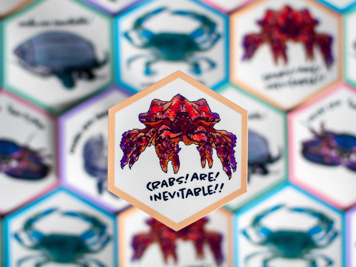 crabs are inevitable sticker, carcinization sticker (waterproof vinyl)